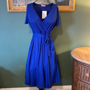 NWT Pinup Fashion Women's Summer Short Sleeve Wrap V-Neck  Dress